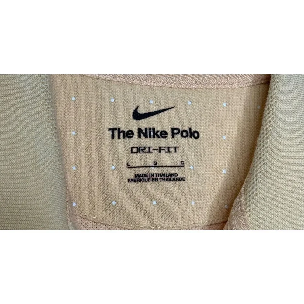 Nike Polo Men's Shirt Casual Dri-Fit Golf Short Sleeve Oversized Beige Sz. Large